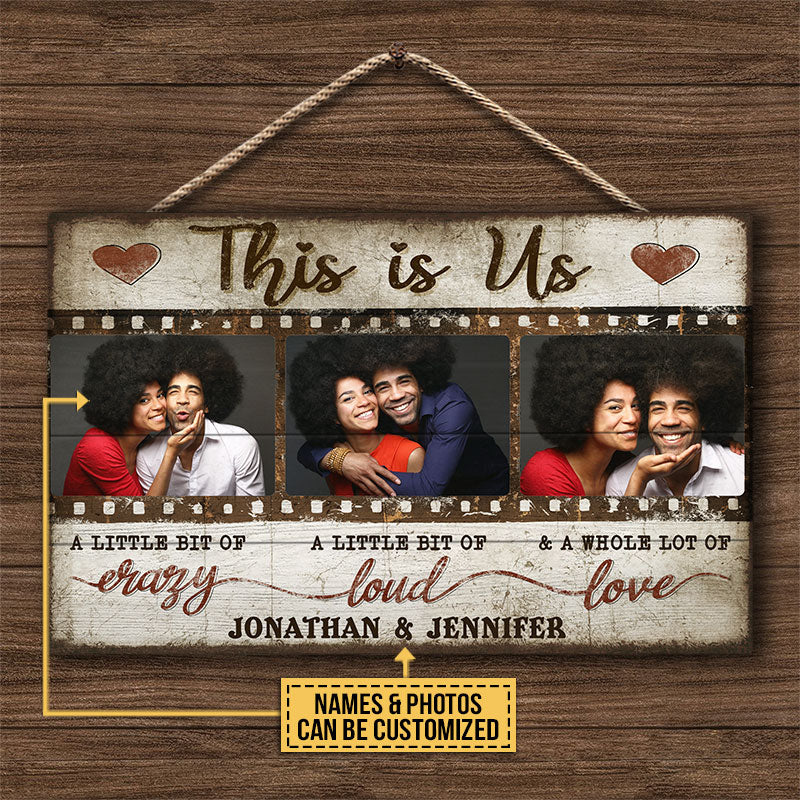 Custom Photo Couple This Is Us, Couple Gift, Wall Pictures, Wall Decor, Custom Wood Rectangle Sign