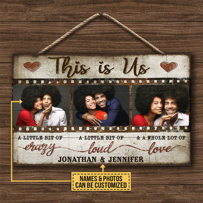 Custom Photo Couple This Is Us, Couple Gift, Wall Pictures, Wall Decor, Custom Wood Rectangle Sign