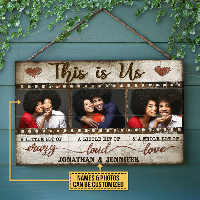 Custom Photo Couple This Is Us, Couple Gift, Wall Pictures, Wall Decor, Custom Wood Rectangle Sign