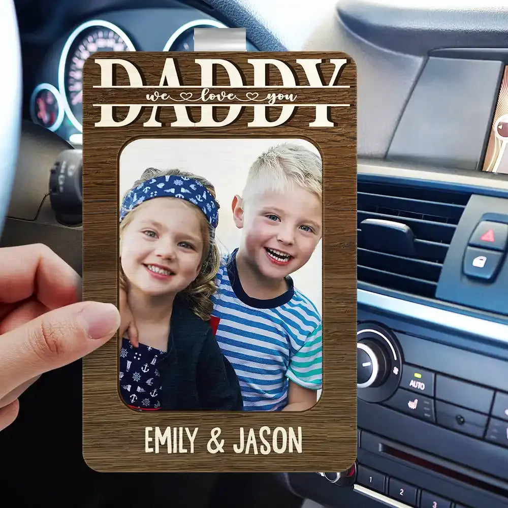 Custom Photo Dad We Love You - Personalized Custom Shaped Car Visor Clip Car Visor Clip The Next Custom Gift