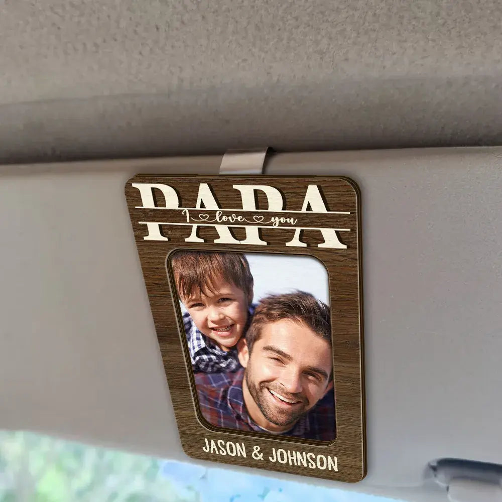 Custom Photo Dad We Love You - Personalized Custom Shaped Car Visor Clip Car Visor Clip The Next Custom Gift