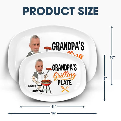 Custom Photo Daddy's Grilling Plate - Personalized Plate Jewelry Dish The Next Custom Gift