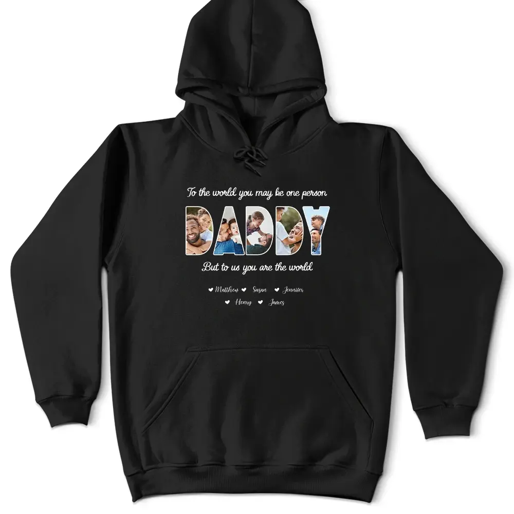 Custom Photo Dear Dad You're The World To Us - Personalized T Shirt Shirts & Tops The Next Custom Gift