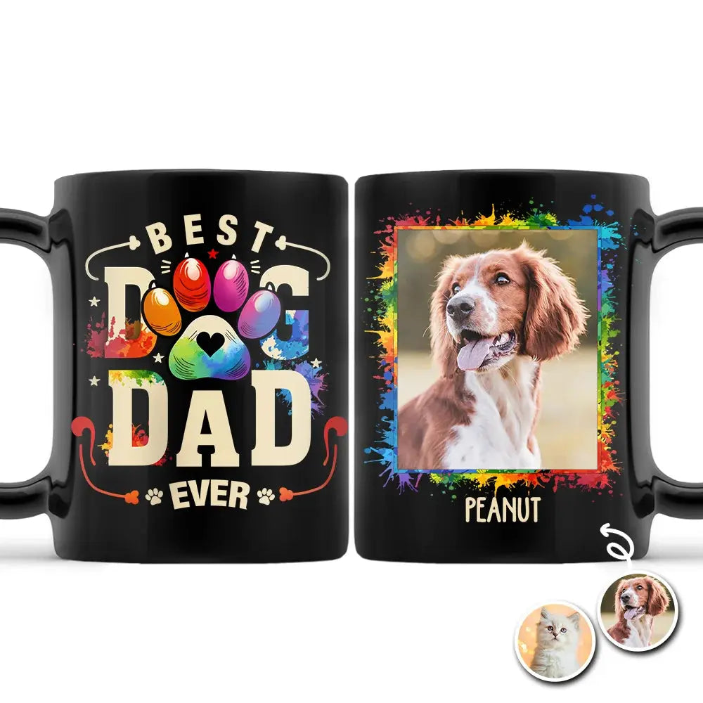 Custom Photo Dog Cat Dad Mom - Personalized Black Mug Mug The Next Custom Gift