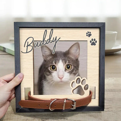 Custom Photo Dog Cat Pet Name - Personalized Pet Loss Sign, Collar Frame Acrylic Plaque The Next Custom Gift