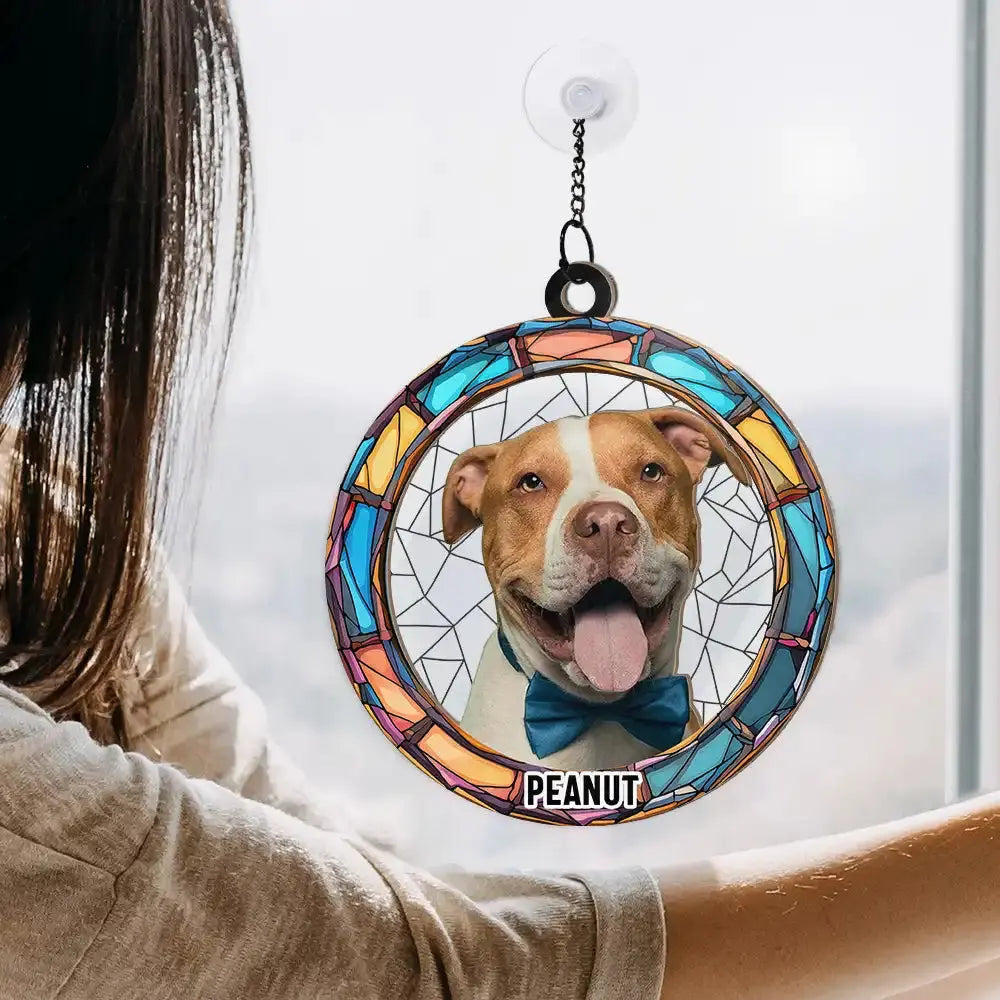 Custom Photo Dog Cat Portrait - Personalized Window Hanging Suncatcher Ornament Hanging Suncatcher Ornament The Next Custom Gift