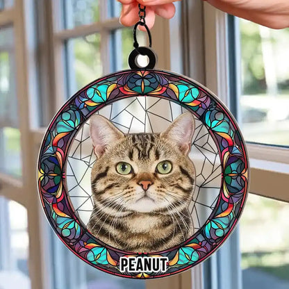 Custom Photo Dog Cat Portrait - Personalized Window Hanging Suncatcher Ornament Hanging Suncatcher Ornament The Next Custom Gift