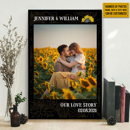 Custom Photo Frame Couple Our Love Story Custom Poster, Couple Gift