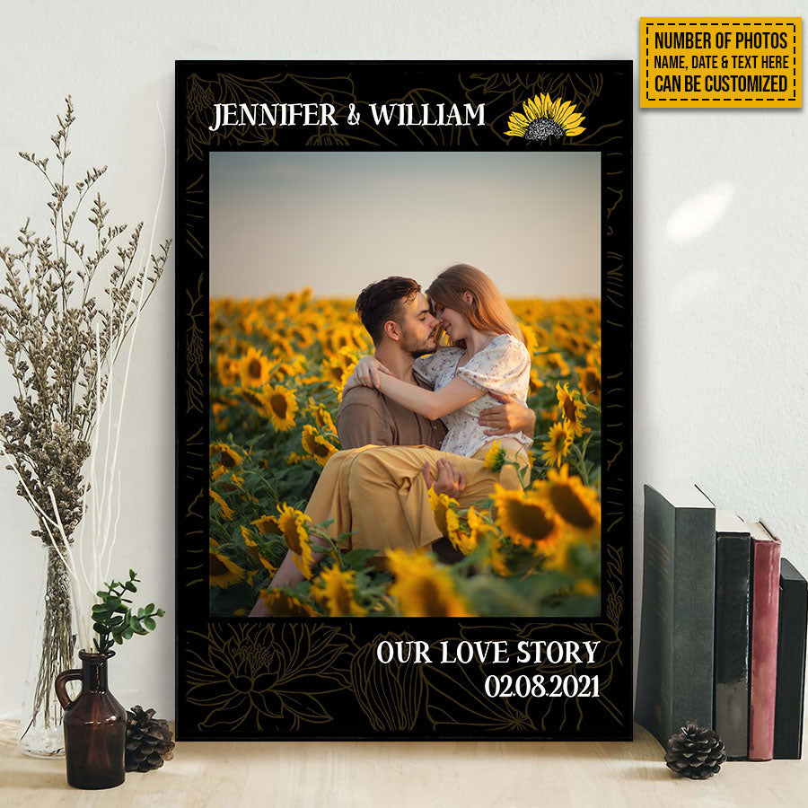 Custom Photo Frame Couple Our Love Story Custom Poster, Couple Gift