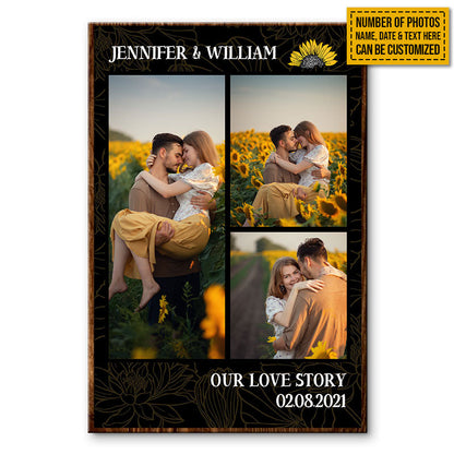 Custom Photo Frame Couple Our Love Story Custom Poster, Couple Gift
