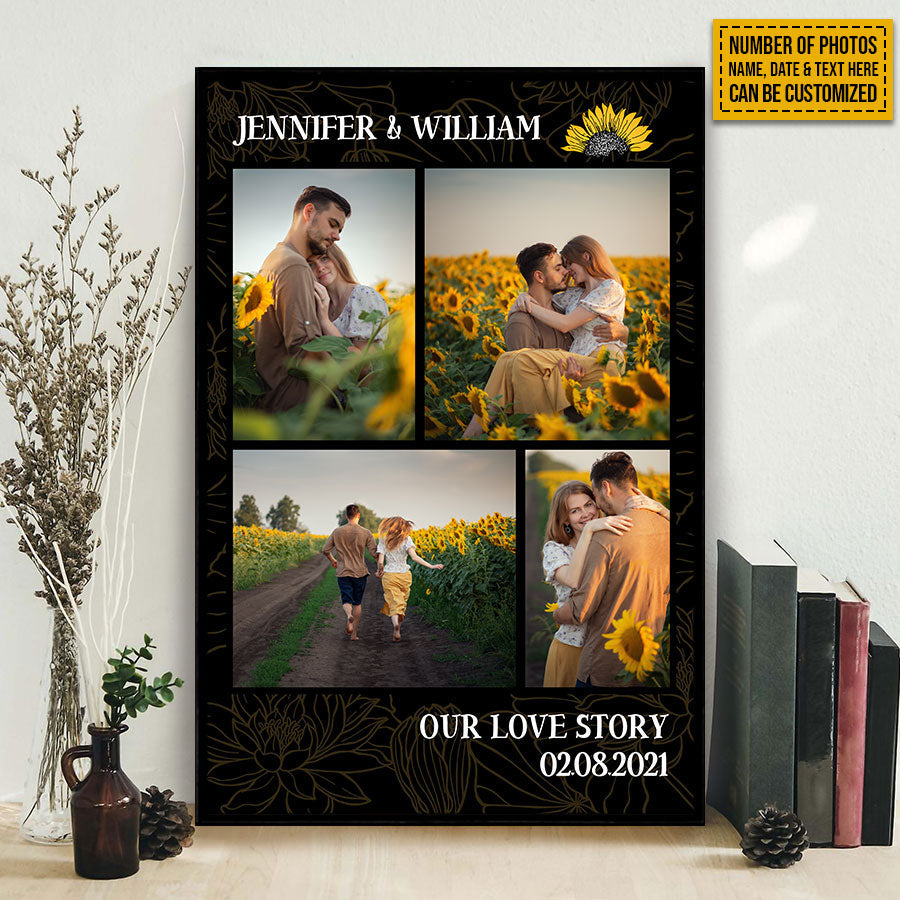 Custom Photo Frame Couple Our Love Story Custom Poster, Couple Gift