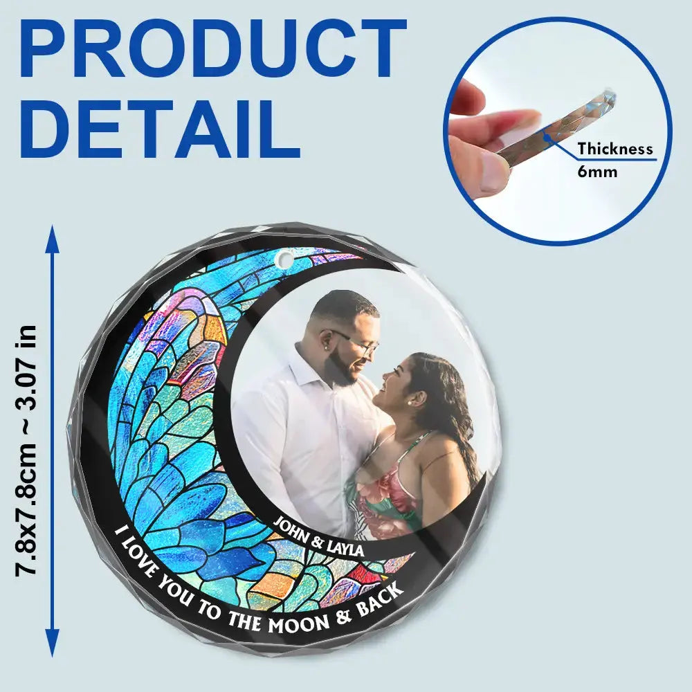 Custom Photo From Our First Kiss Till Our Last Breath Kissing Couple - Stained Effect Printed, Personalized Circle Glass Ornament ornament The Next Custom Gift