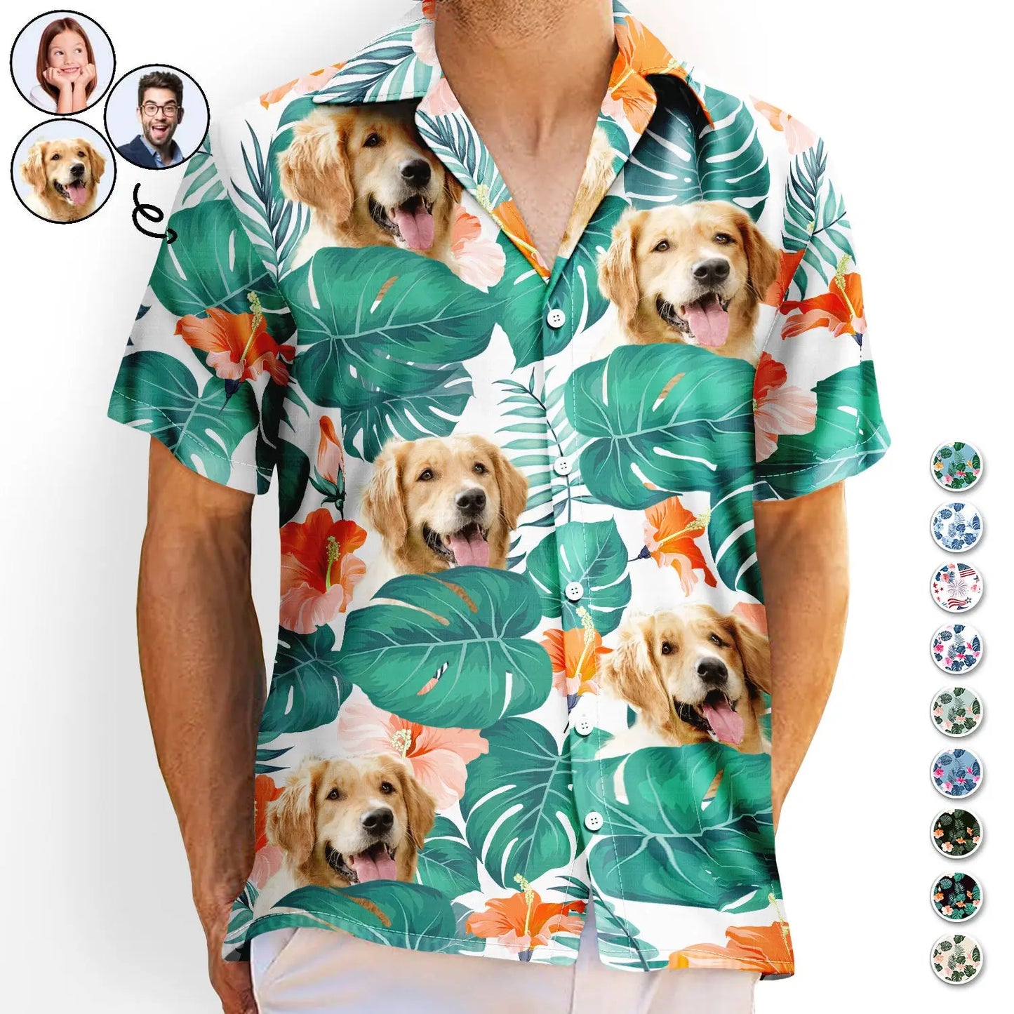 Custom Photo Funny Family Pet Face - Gift For Men, Dog And Cat Lovers - Personalized Custom Hawaiian Shirt Shirts & Tops The Next Custom Gift