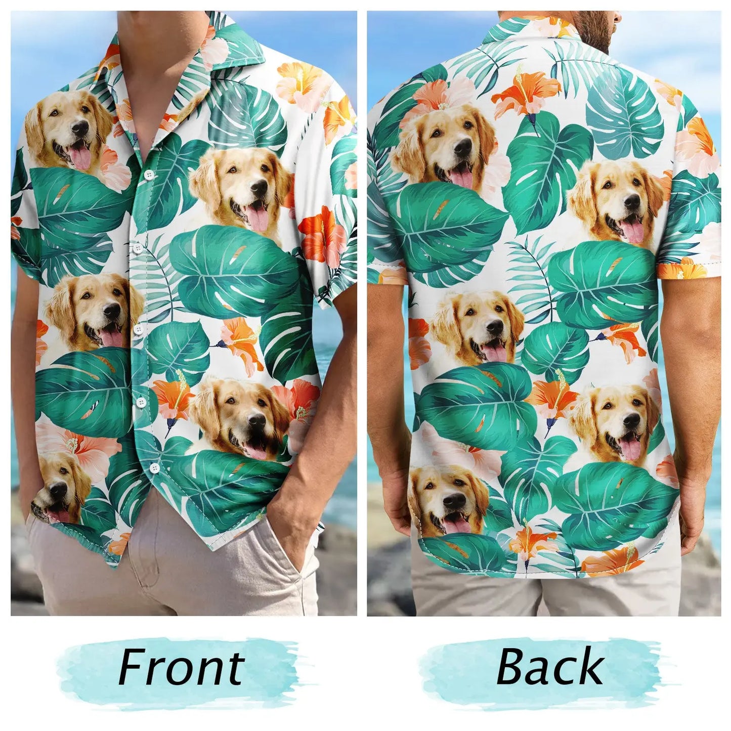 Custom Photo Funny Family Pet Face - Gift For Men, Dog And Cat Lovers - Personalized Custom Hawaiian Shirt Shirts & Tops The Next Custom Gift