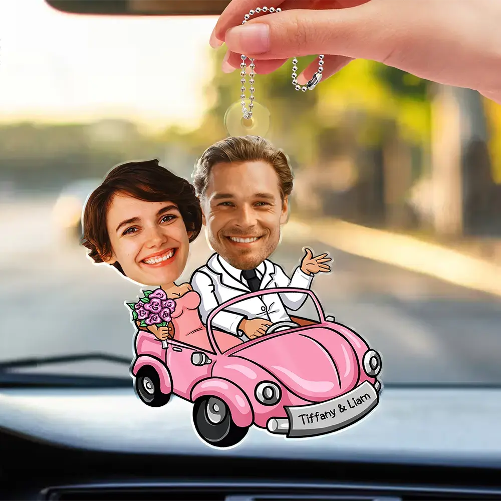 Custom Photo Funny Married Couple Honeymoon Wedding Gift - Personalized Acrylic Car Hanger Car Ornament The Next Custom Gift