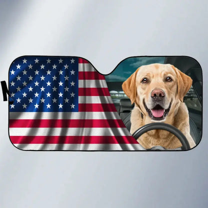 Custom Photo Happy Family Happy Trip - Dog & Cat Personalized Custom Auto Windshield Sunshade, Car Window Protector - Gift For Pet Owners, Pet Lovers Sunshade The Next Custom Gift