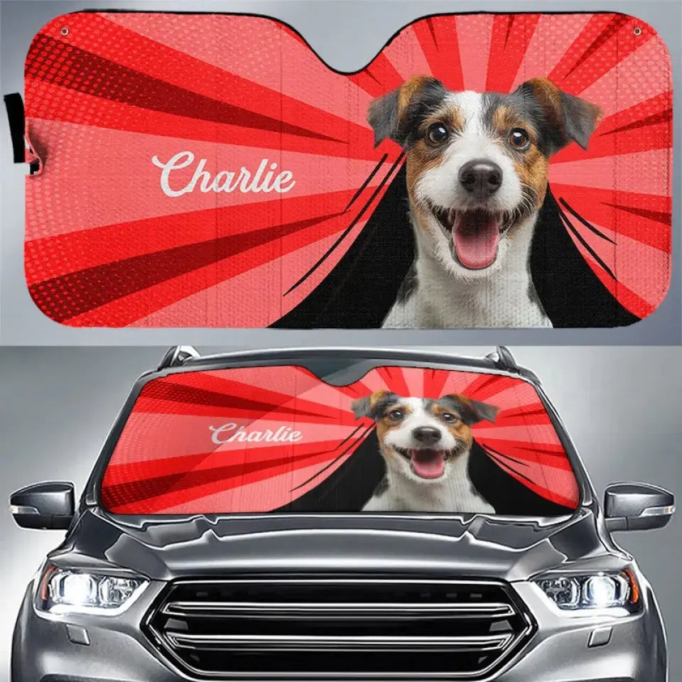 Custom Photo I Can Feel The Heat Of This Summer - Dog & Cat Personalized Custom Auto Windshield Sunshade, Car Window Protector - Summer Vacation Gift For Pet Owners, Pet Lovers Sunshade The Next Custom Gift