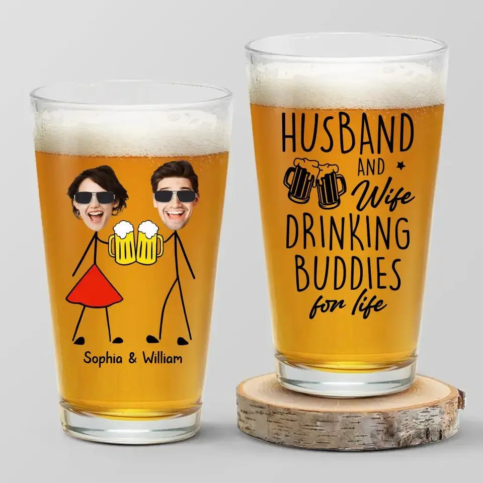 Custom Photo I Enjoy The Moments We Drink Together - Couple Personalized Custom Beer Glass - Gift For Husband Wife, Anniversary Beer Glass The Next Custom Gift