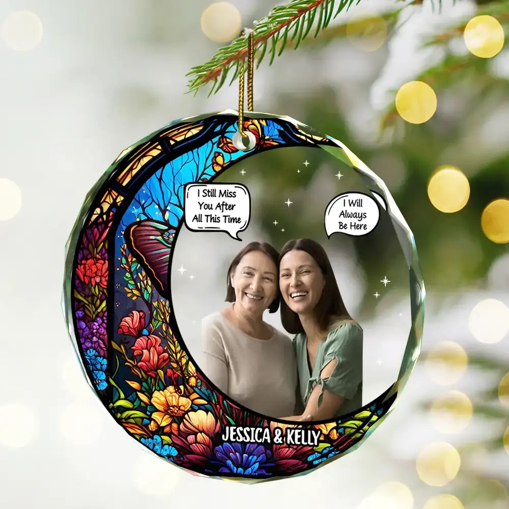 Custom Photo I Miss You I Know Memorial - Personalized Circle Glass Ornament ornament The Next Custom Gift