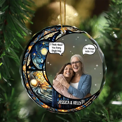 Custom Photo I Miss You I Know Memorial - Personalized Circle Glass Ornament ornament The Next Custom Gift