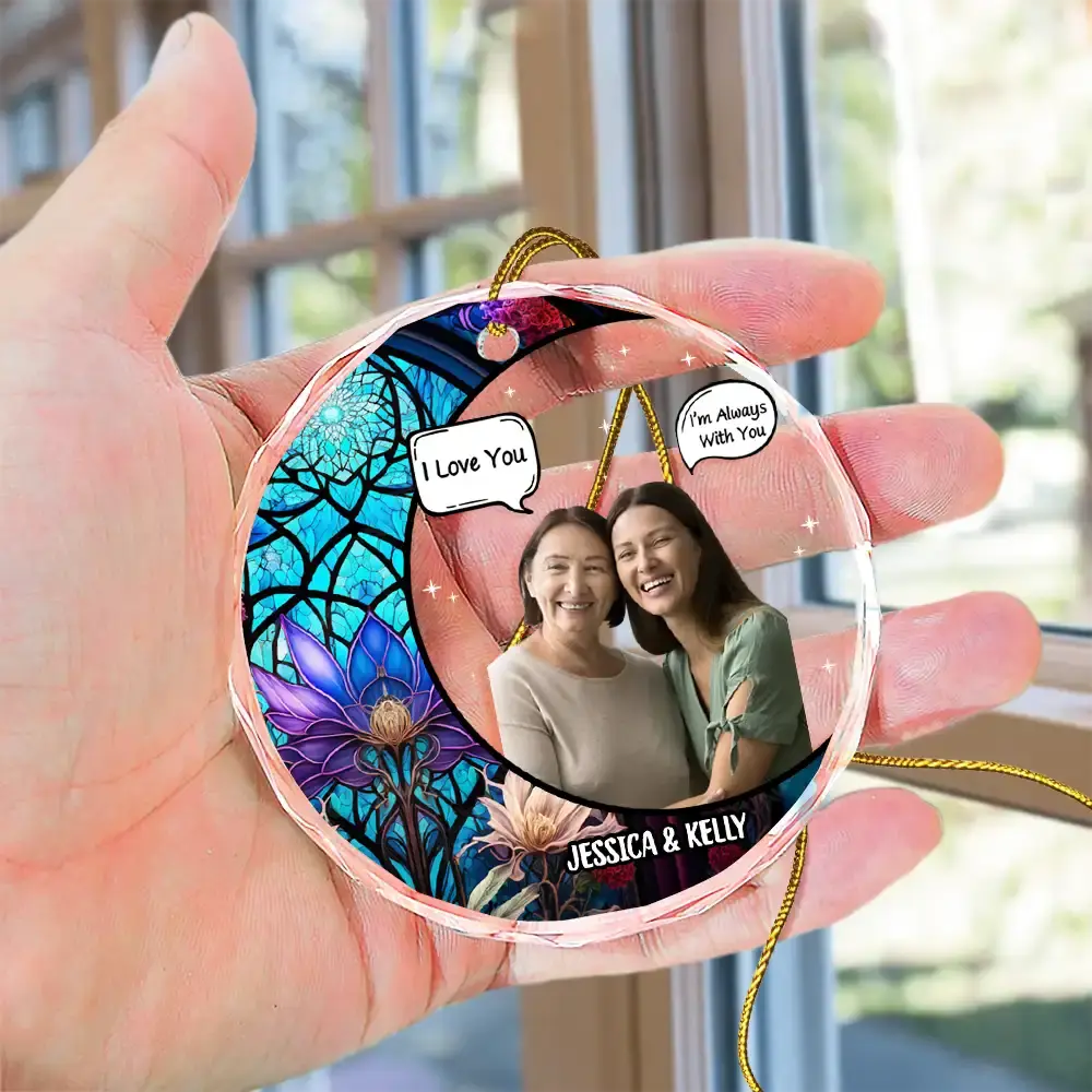 Custom Photo I Miss You I Know Memorial - Personalized Circle Glass Ornament ornament The Next Custom Gift