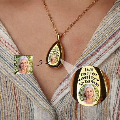 Custom Photo I Will Carry You Memorial - Personalized Keepsake Necklace (AB) Necklace The Next Custom Gift