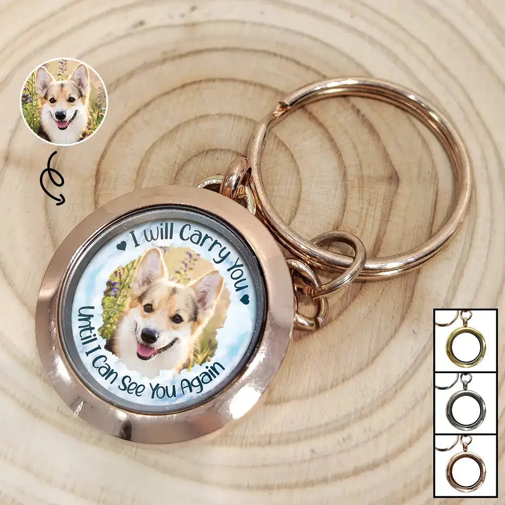 Custom Photo I Will Carry You Pet Memorial - Personalized Keepsake Keychain Keychain The Next Custom Gift