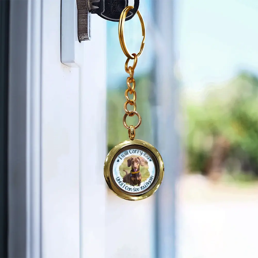 Custom Photo I Will Carry You Pet Memorial - Personalized Keepsake Keychain Keychain The Next Custom Gift