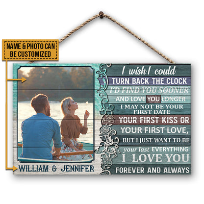 Custom Photo I Wish Custom Wood Rectangle Anniversary, Wall Pictures, Wall Art, Wall Decor