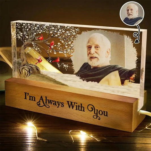 Custom Photo I'm Always With You Family Memorial - Personalized Rectangle LED Light  The Next Custom Gift