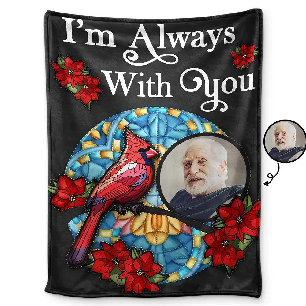 Custom Photo I'm Always With You Hug This When You Miss Me Memorial - Personalized Fleece Blanket Blanket The Next Custom Gift