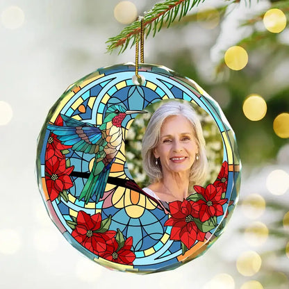 Custom Photo I'm Always With You Memorial - Personalized Circle Glass Ornament Ornament The Next Custom Gift