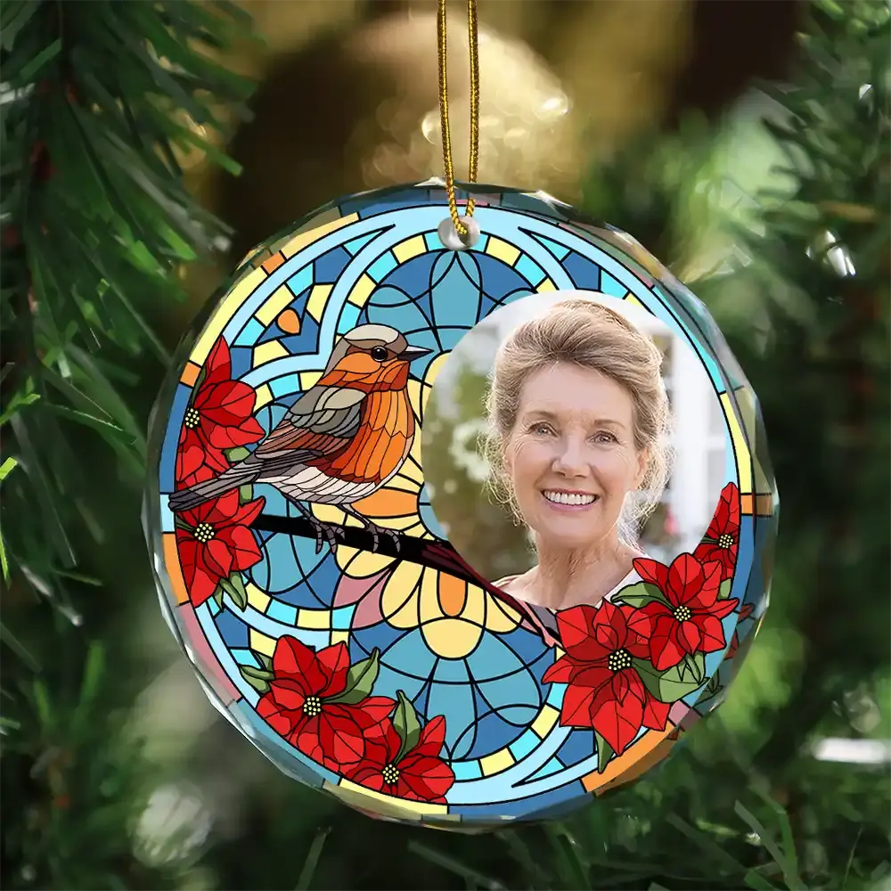 Custom Photo I'm Always With You Memorial - Personalized Circle Glass Ornament Ornament The Next Custom Gift