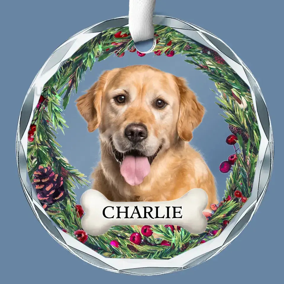 Custom Photo I'm Always With You - Memorial Personalized Custom Circle Glass Ornament - Christmas Gift, Sympathy Gift For Pet Owners, Pet Lovers ornament The Next Custom Gift