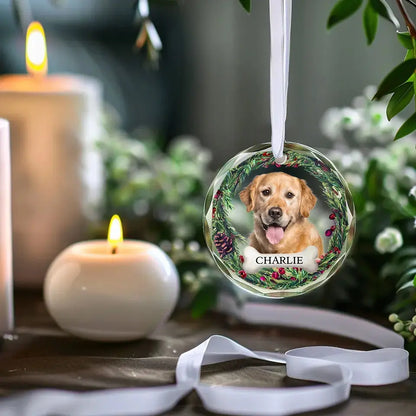 Custom Photo I'm Always With You - Memorial Personalized Custom Circle Glass Ornament - Christmas Gift, Sympathy Gift For Pet Owners, Pet Lovers ornament The Next Custom Gift