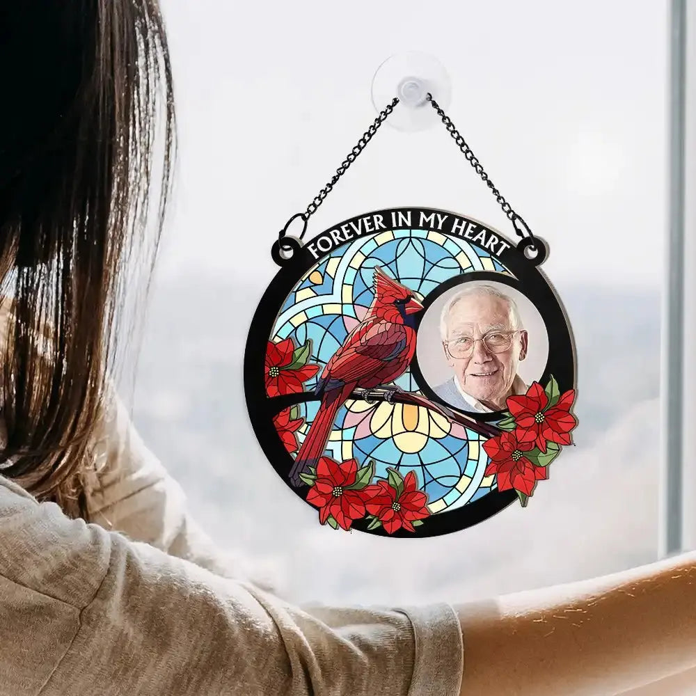 Custom Photo I'm Always With You Memorial - Personalized Window Hanging Suncatcher Ornament Hanging Suncatcher Ornament The Next Custom Gift