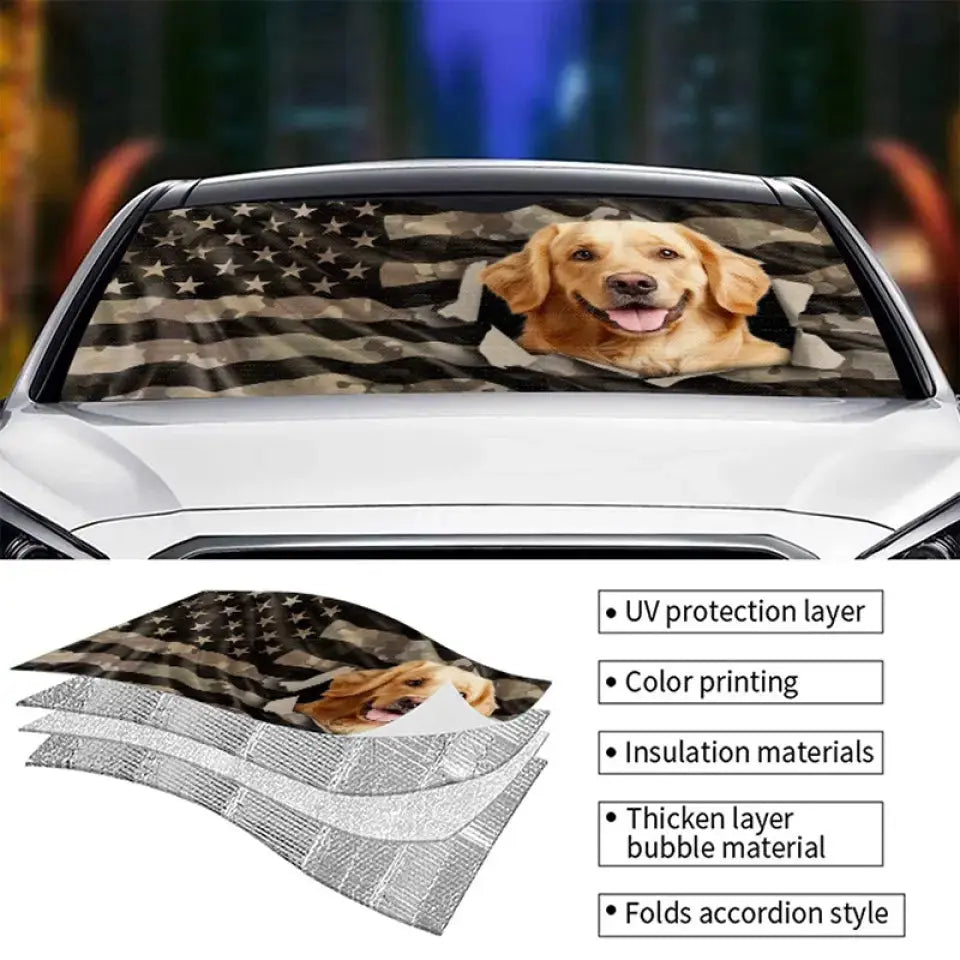 Custom Photo Let Adventures Fill Your Soul - Dog & Cat Personalized Custom Auto Windshield Sunshade, Car Window Protector - Gift For Pet Owners, Pet Lovers Sunshade The Next Custom Gift