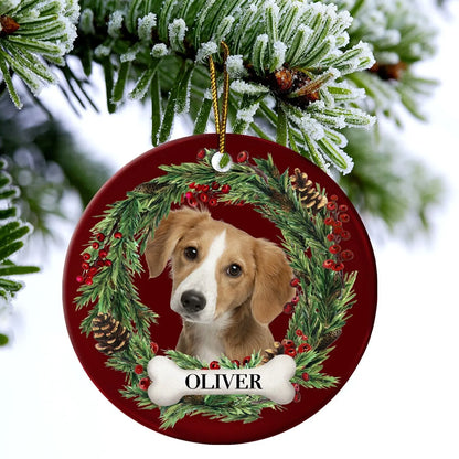 Custom Photo Lovely Pet Face - Christmas Gift For Pet Lovers, Pet Memorial - Personalized Circle Ceramic Ornament ornament The Next Custom Gift