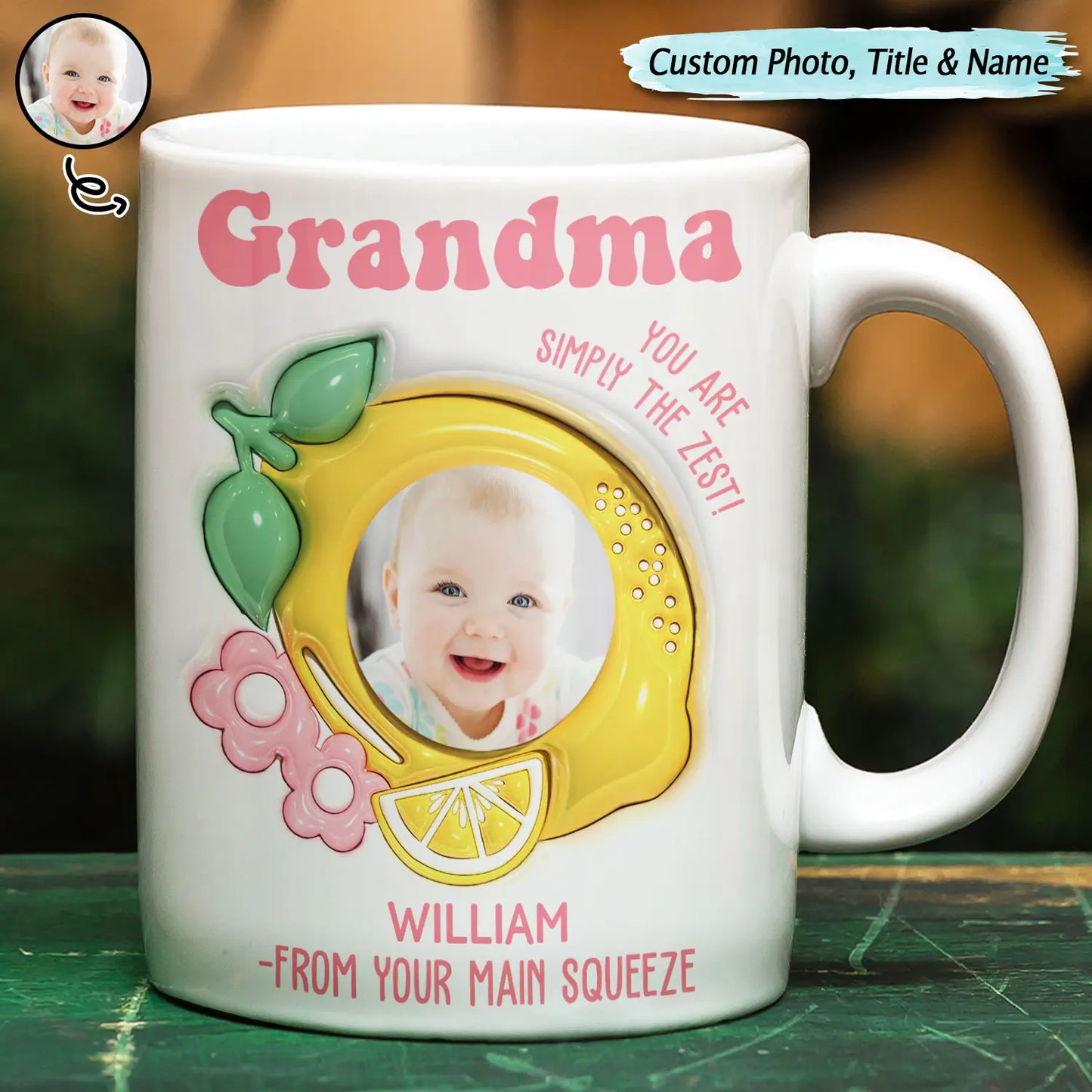 Custom Photo Loving You Is Easy Peasy Lemon Squeezy - 3D Inflated Effect Printed Mug, Personalized White Edge-to-Edge Mug Mug The Next Custom Gift