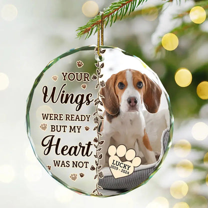 Custom Photo Memorial Christmas Forever In My Heart - Personalized Circle Glass Ornament Ornament The Next Custom Gift