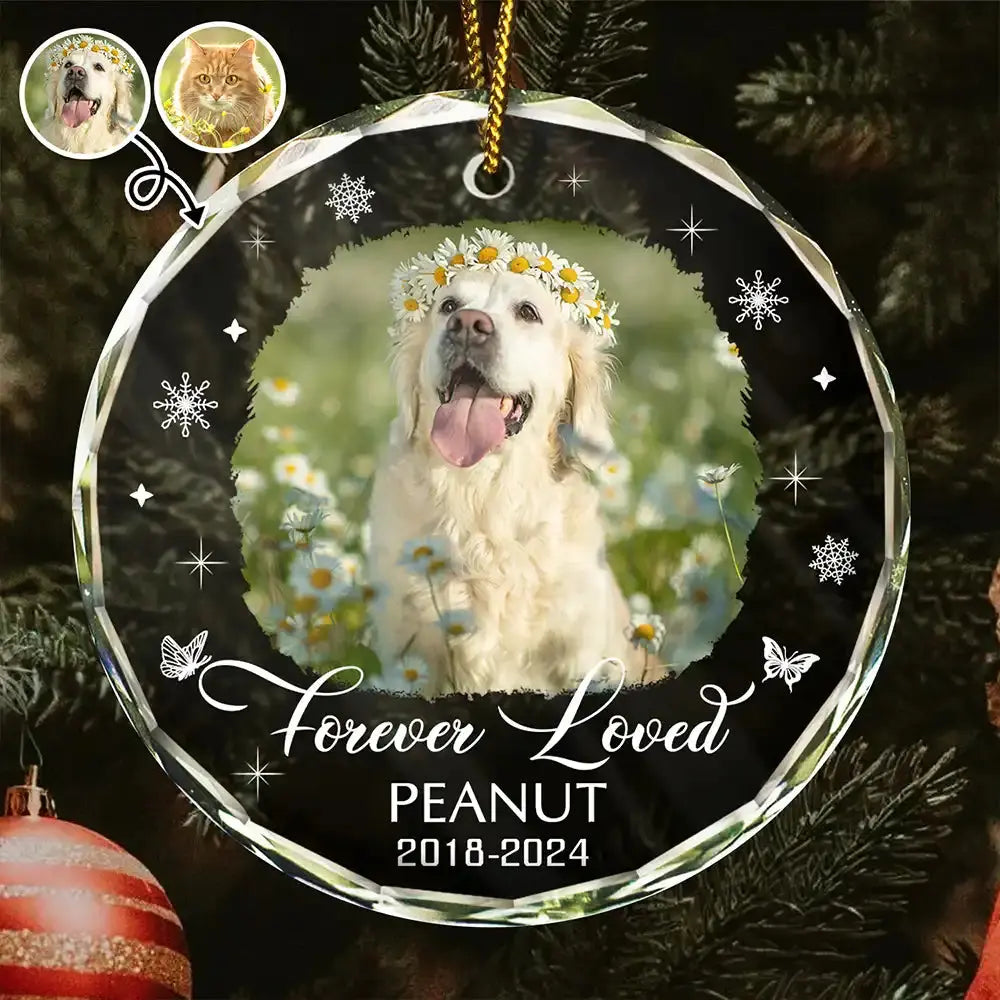 Custom Photo Memorial Dog Cat Loss Keepsake - Personalized Circle Acrylic Ornament ornament The Next Custom Gift