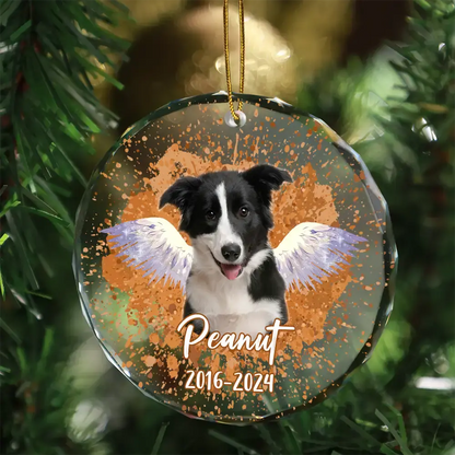 Custom Photo Memorial Dog Cat Pet Christmas - Personalized Circle Glass Ornament Ornament The Next Custom Gift