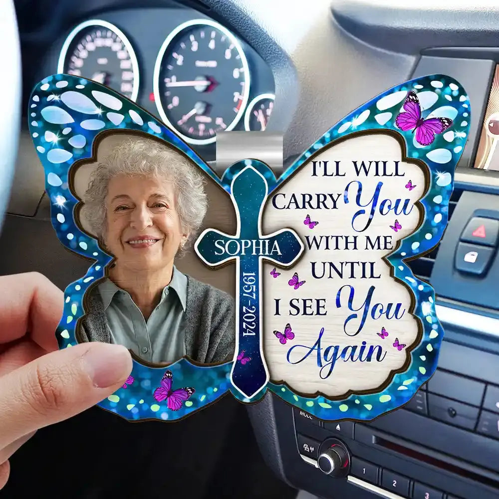 Custom Photo Memorial I'm Always With You - Personalized Custom Shaped Car Visor Clip Car Visor Clip The Next Custom Gift