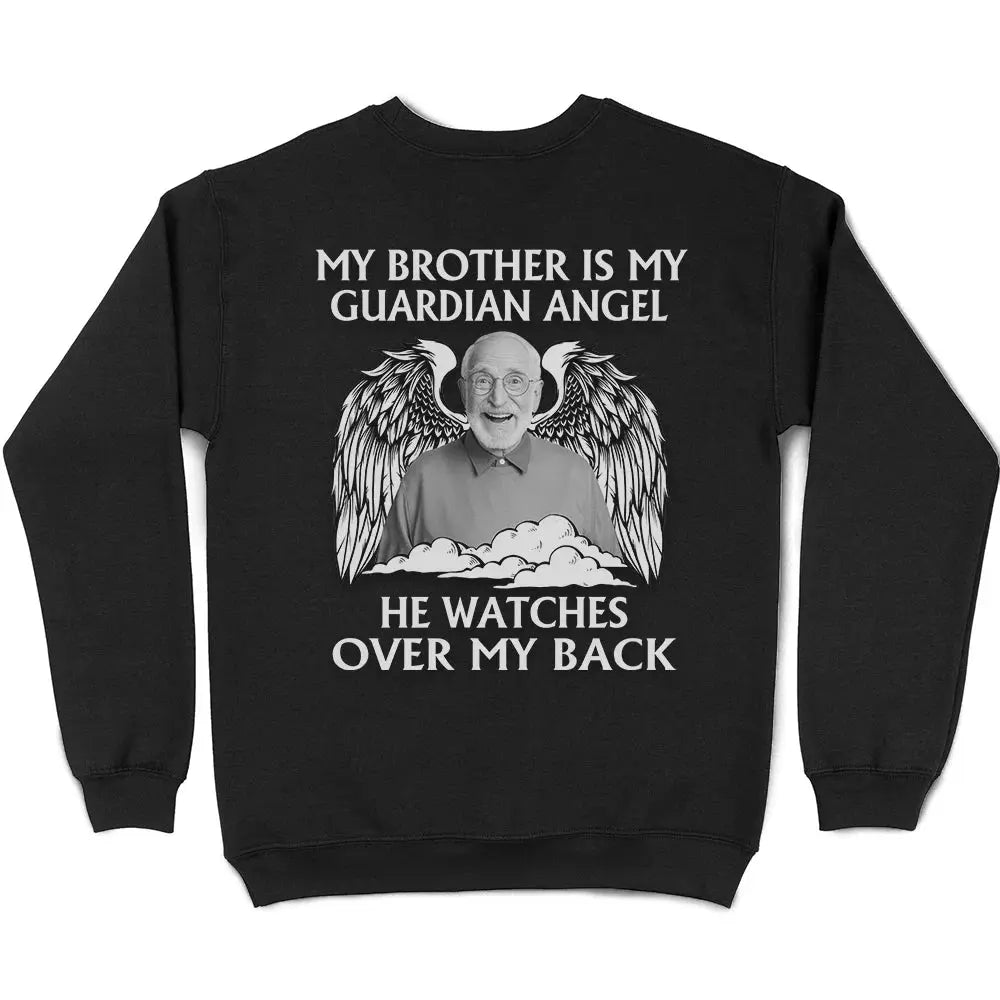 Custom Photo My Dad Is My Guardian Angel Memorial - Personalized T Shirt Shirts & Tops The Next Custom Gift