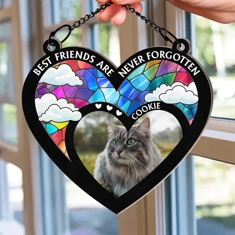 Custom Photo My Favorite Hello And Hardest Goodbye - Personalized Window Hanging Suncatcher Ornament Hanging Suncatcher Ornament The Next Custom Gift