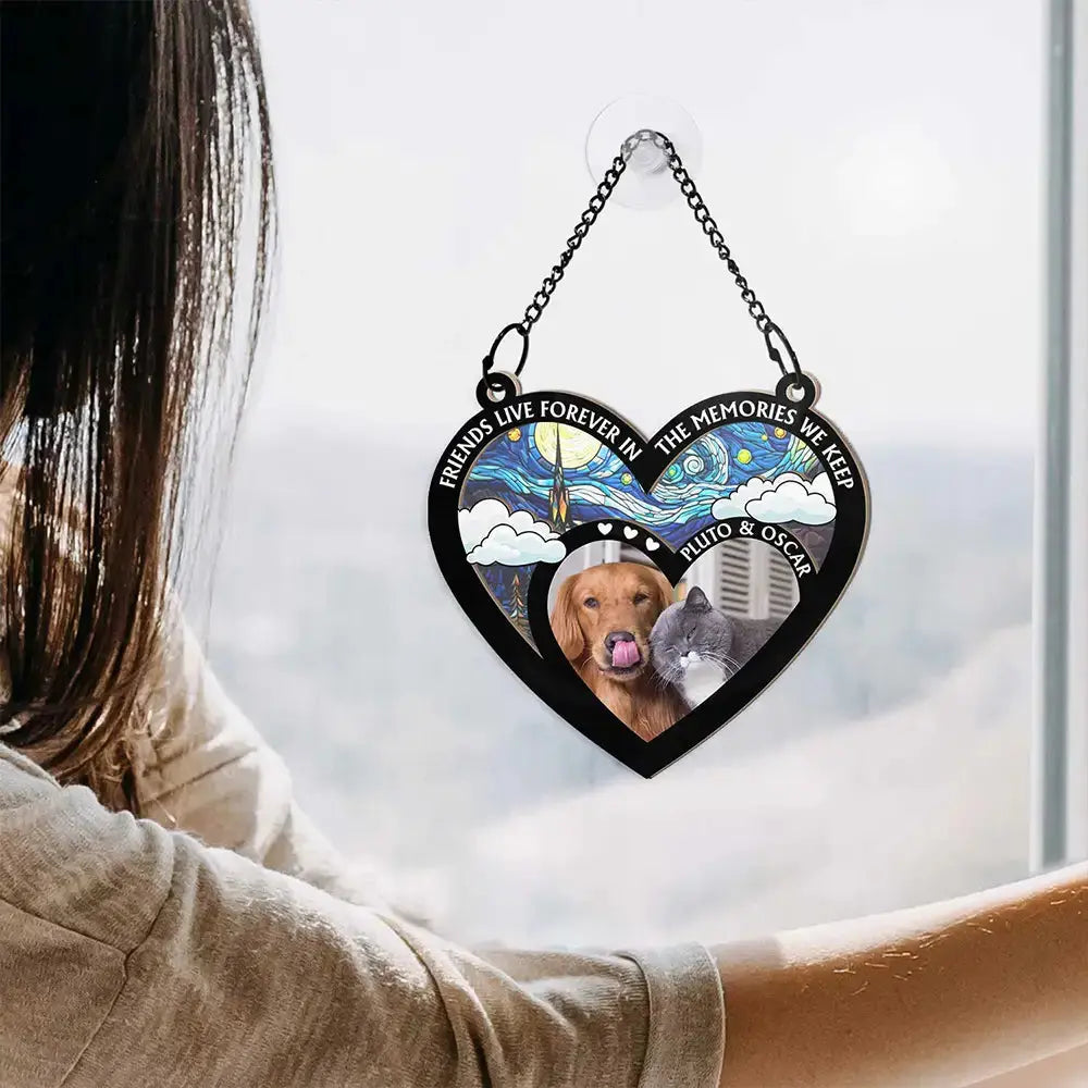 Custom Photo My Favorite Hello And Hardest Goodbye - Personalized Window Hanging Suncatcher Ornament Hanging Suncatcher Ornament The Next Custom Gift