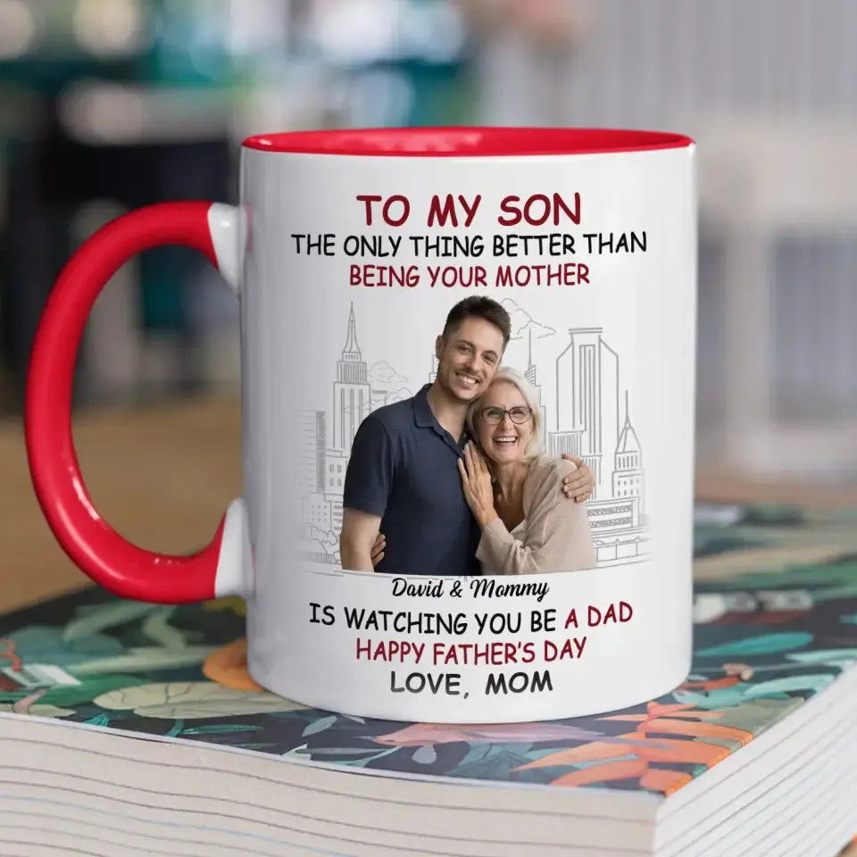 Custom Photo My Son Is My Pride And Joy - Family Personalized Custom Accent Mug - Father's Day, Gift For Son Accent Mug The Next Custom Gift