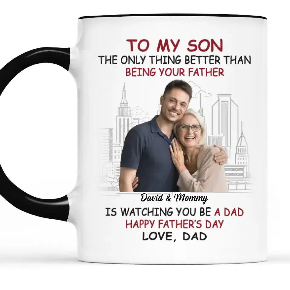 Custom Photo My Son Is My Pride And Joy - Family Personalized Custom Accent Mug - Father's Day, Gift For Son Accent Mug The Next Custom Gift