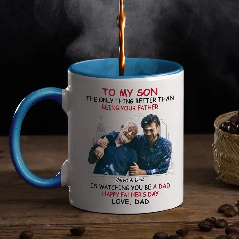 Custom Photo My Son Is My Pride And Joy - Family Personalized Custom Accent Mug - Father's Day, Gift For Son Accent Mug The Next Custom Gift