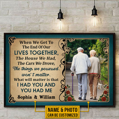 Custom Photo Old Couple Husband Wife When We Get Photo Gift Vintage Custom Poster